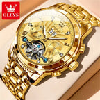 OLEVS Classic Men's Watches Tourbillon Multi-function Full Automatic Men Watch High end Male Wristwatches