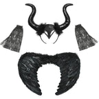 Halloween Costume Fashion Tutu Dress For Girls Cosplay Evil Queen Black Mesh Princess Dress Kids Crow Wand Demon Witch Gown