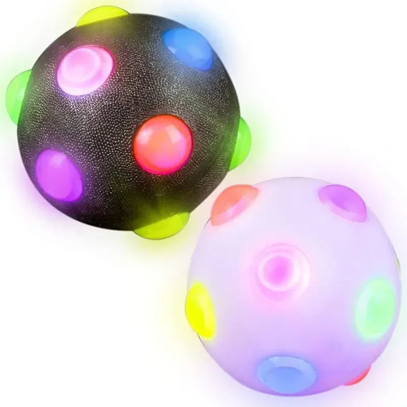 Dog TPR Glow Ball 3 Color Flashing Elastic Teeth Cleaning Anti Choke Training Interactive Pet Toy  Safe Chew Resistant Non Toxic