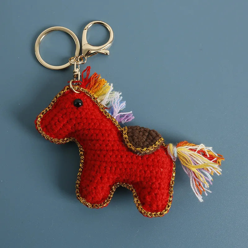Funny Zebra Crochet Keychain Sheep Animal Bag Charm