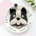 Cartoon Dog Key Case Handwoven Key Organizer Pouch