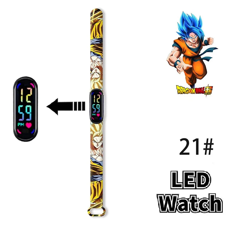 Bandai Dragon Ball Z Fashion Cartoon Action Printing Anime LED Type Watches Kids Watch Birthday Gifts Toys