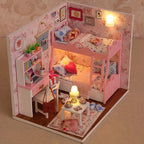 Kitten Mini Doll House 3D Wooden Puzzle DIY Miniature Building Kit