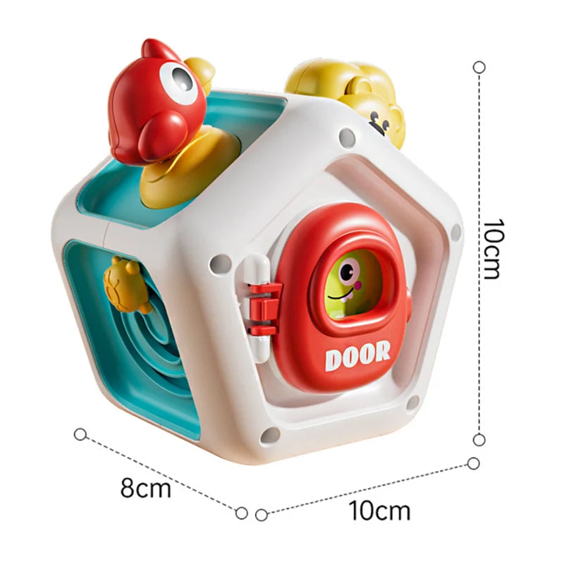 Montessori Busy Board Cube Sensory Toy – Toddler Learning Activity
