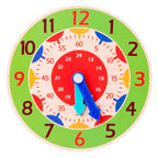Montessori Wooden Learning Clock Time Teaching Toy for Kids