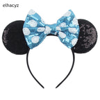 Embroidered Sequin Ears Bow Headband for Women & Girls