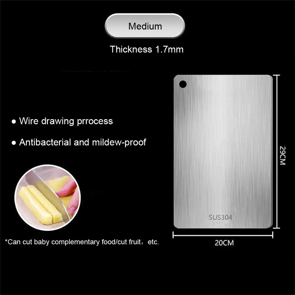 316 Stainless Steel Cutting Board – Double Sided Chopping & Kneading Board