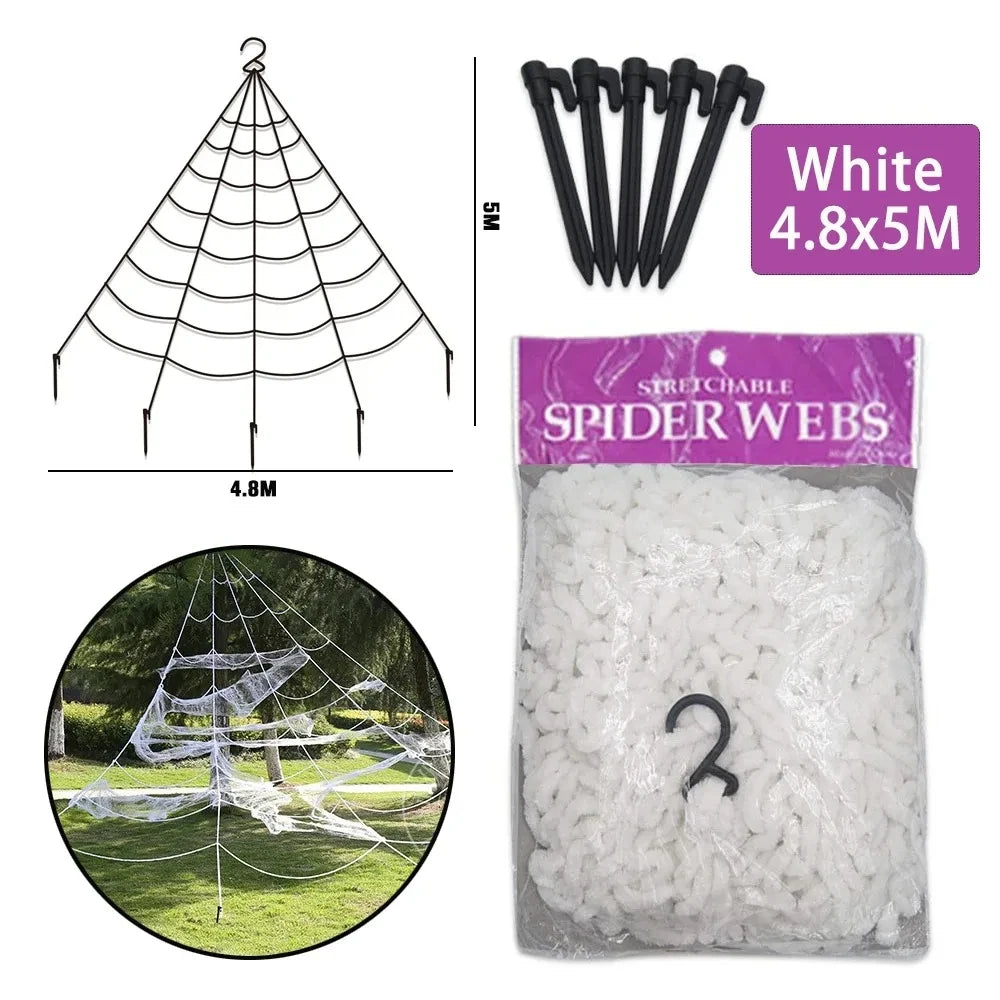 30/90/150cm Halloween Black Scary Giant Spider Huge Spider Web Halloween Decor Home Bar Haunted House Prop Holiday Outdoor Decor