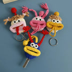 Funny Crochet Sausage Mouth Keychain Key Holder Pouch