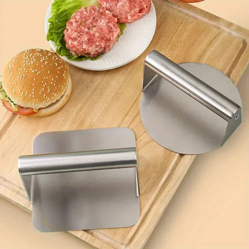 Heavy Duty Stainless Steel Smash Burger Press – BBQ Patty Smasher & Meat Press Tool - 10cm