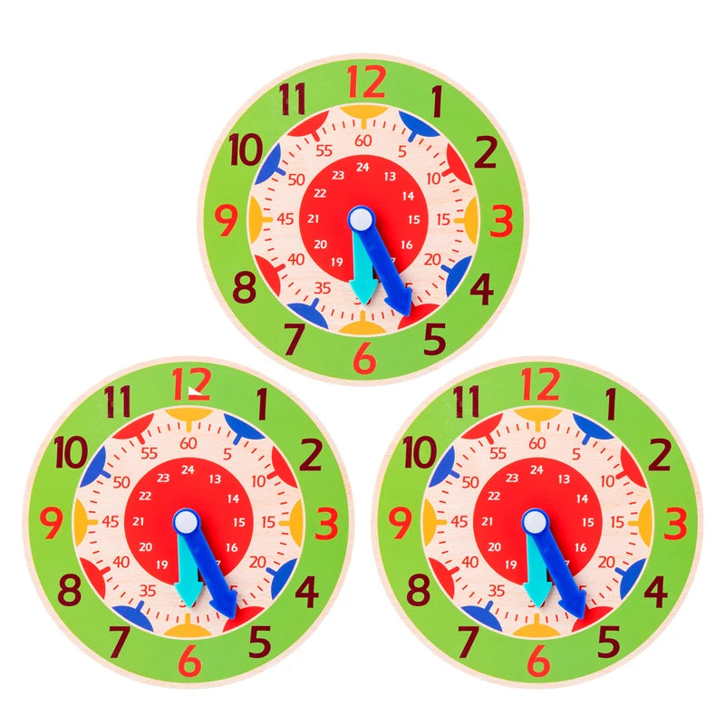 Montessori Wooden Learning Clock Time Teaching Toy for Kids