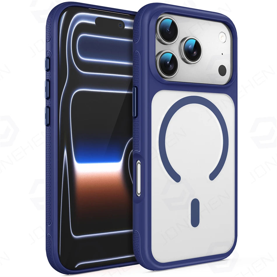 Magnetic Frosted For Magsafe Shockproof Case For iPhone 18 17 16 Pro 15 14 13 Max Translucent Wireless Charge Anti-fall Cover