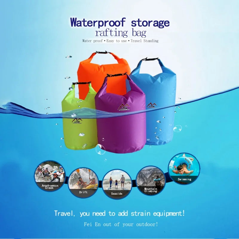 Waterproof Dry Bag Large Capacity Roll Top Storage for Camping Hiking & Water Sports