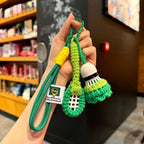 Crochet Badminton Keychain Mini Sports Bag Charm