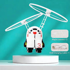 Levitating Luminous Flying Robot Astronaut Toy Aircraft Hand-Controlled Drone Interactive with Lights Outdoor Toys for Kids Gift