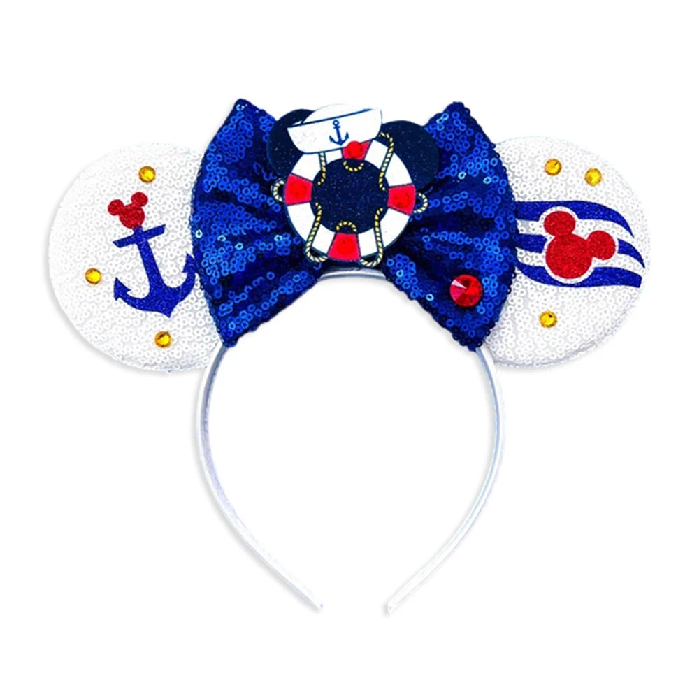 Mouse Ears Sequin Bow Cosplay Headband for Women & Adults