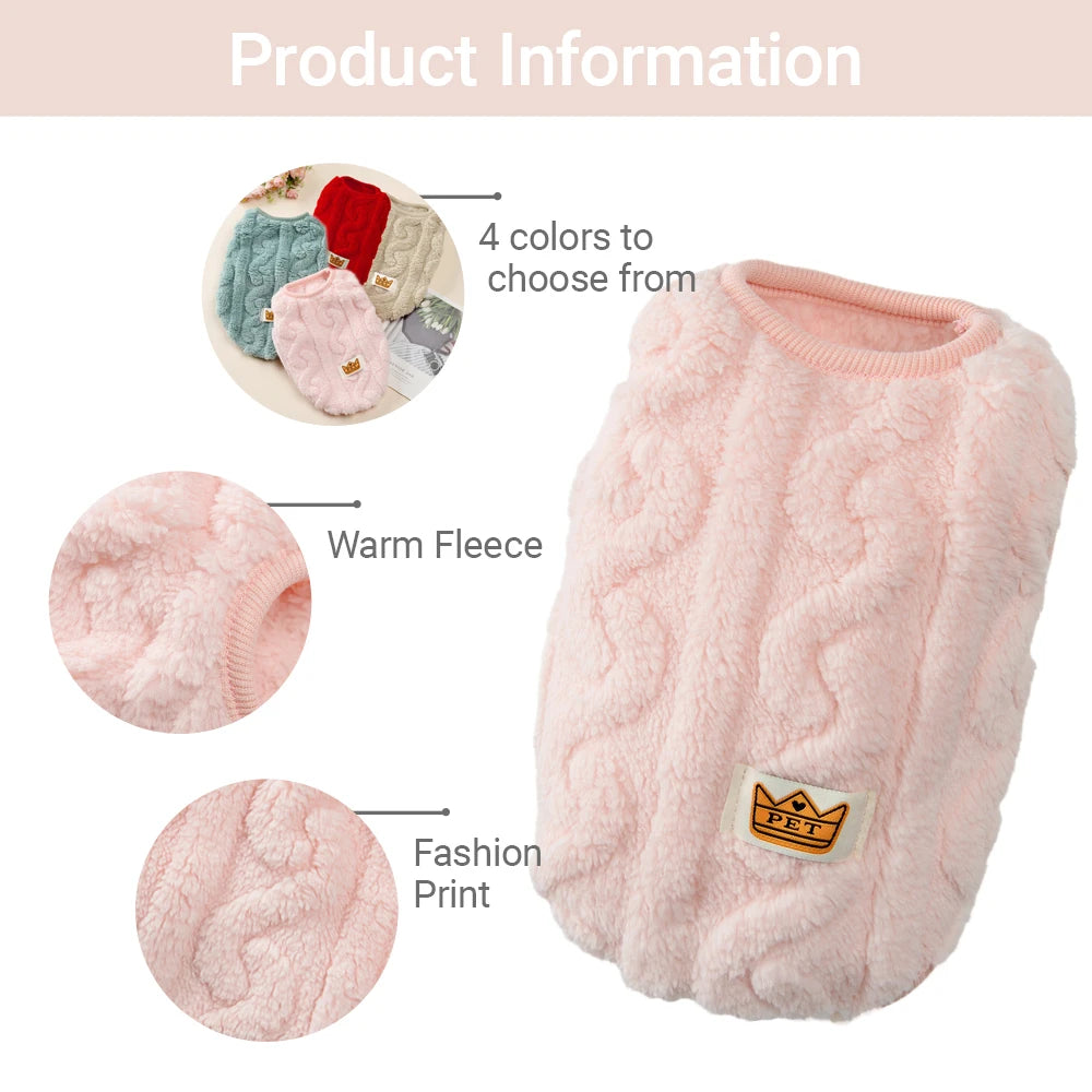 Cute Warm Cat Clothes Autumn Winter Fleece Sweater For Small Cats Dog Apparel Kitten Puppy Pullover Pet Sphynx Christmas Costume