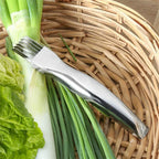 Stainless Steel Green Onion Shredder Knife with Curved Handle Design