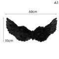 1Pc Kids Adult Party Swallow White Angel Feather Wings Wands Cosplay Elastic Straps Wedding Birthday Halloween Christmas