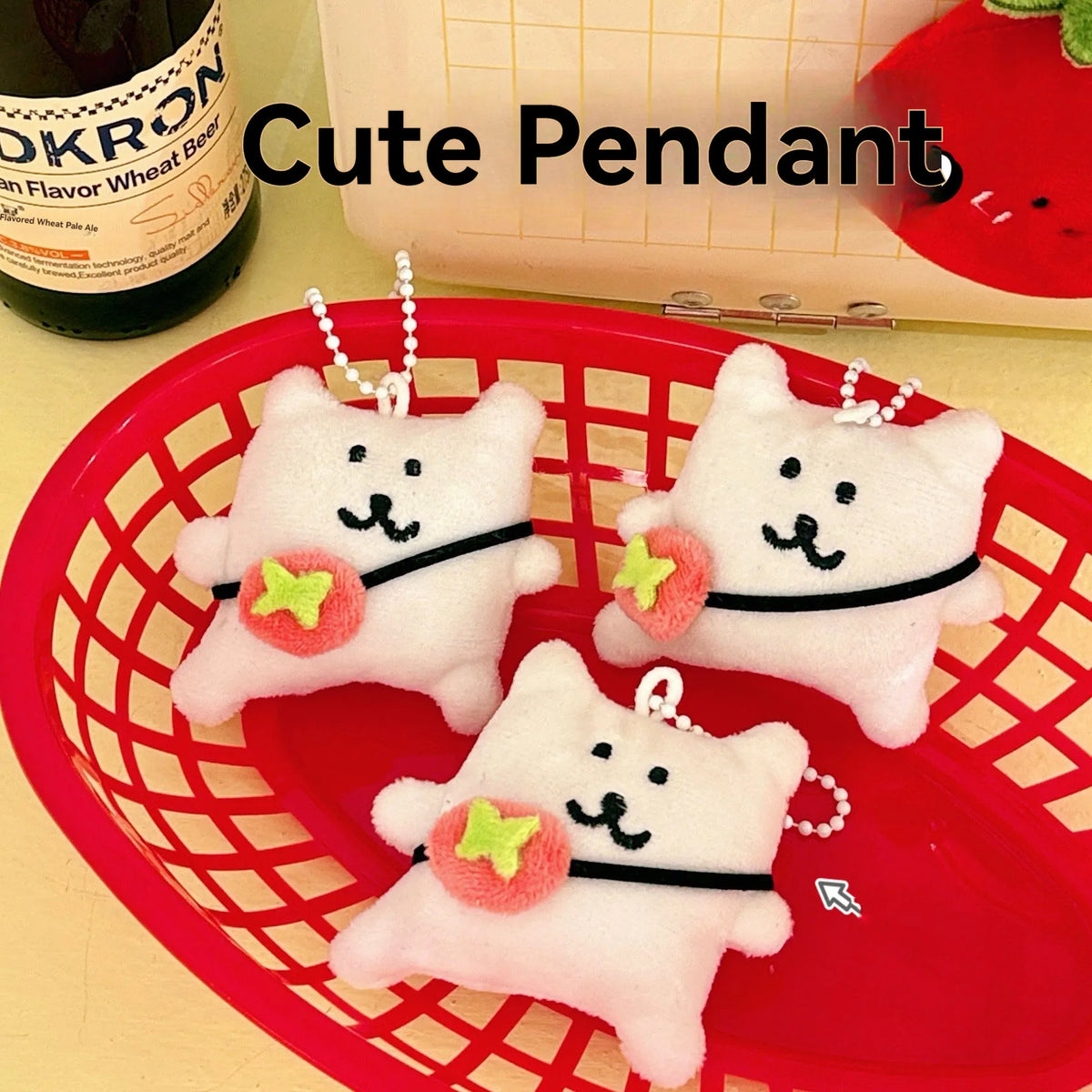 Cute Cartoon Puppy Plush Keychain Bag Charm