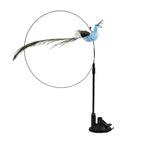 Peacock Bird Cat Teaser Wand for Interactive Hunting and Play