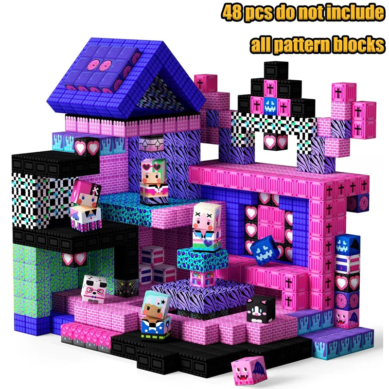 Magnetic Building Blocks Mine World Magnetic Mine Exploration Construction Brick Cube STEM Toy Set Gift for Boy Girl Children