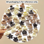 Beige Small Hair Clips Set for Women & Girls