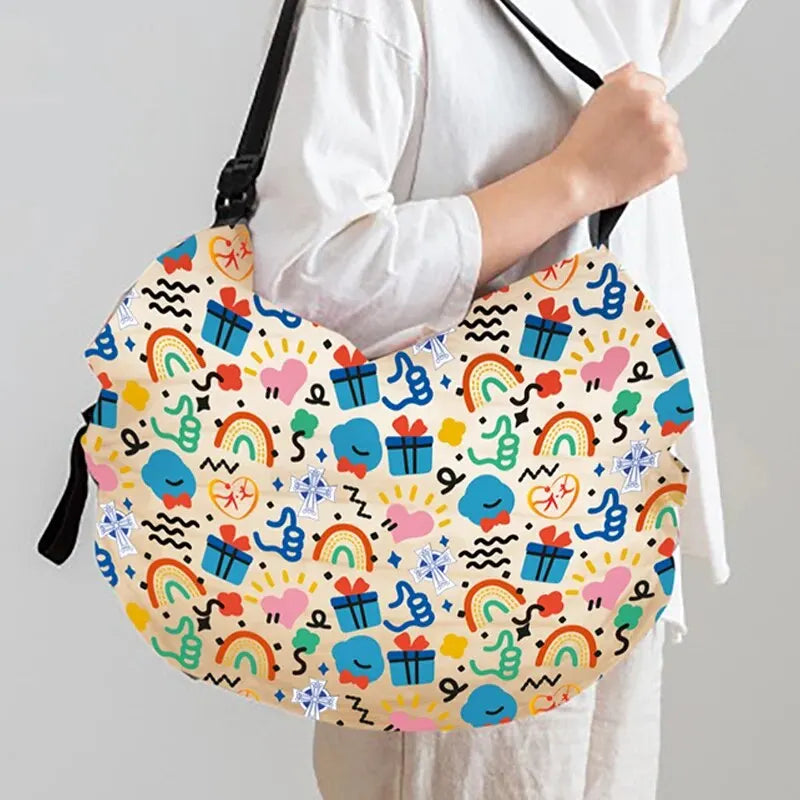 Foldable Waterproof Reusable Shopping Bag with Large Capacity