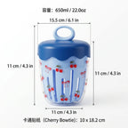 WORTHBUY Double Wall Salad Cup Portable Leak Proof Oat Container With Fork&Handle Drain Fruit Cup Cute Breakfast Cup For Student
