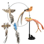 Peacock Bird Cat Teaser Wand for Interactive Hunting and Play