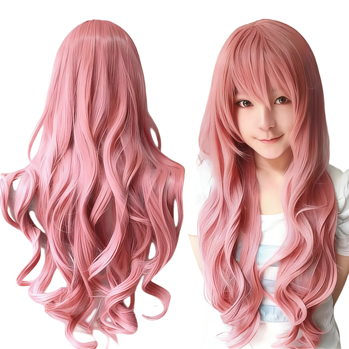Synthetic Hair Pure White Lolita Long Cosplay Wig Curly Griffith Anime Wigs Halloween Inuyasha Costume Wig for Girl