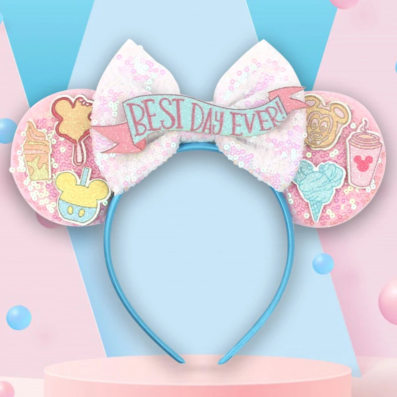 Sequin Mouse Ears Bow Headband for Women & Girls