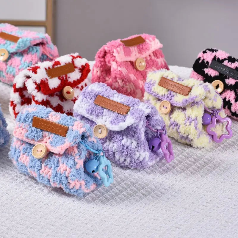 Cute Crochet Mini Coin Bag Keychain Storage Charm