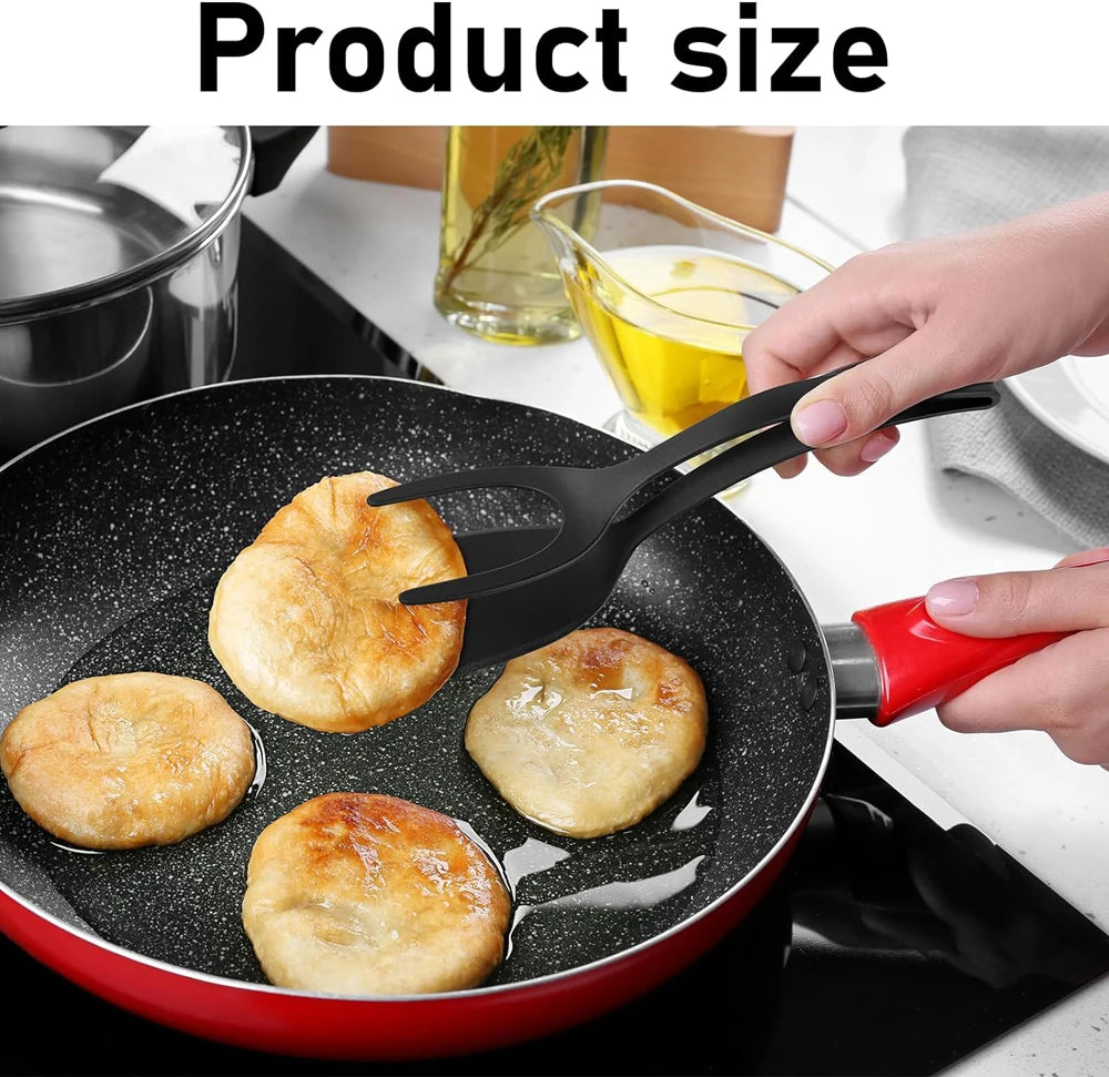 2-in-1 Grip Flip Spatula Clamp – Non-Stick Kitchen Turner Tool