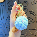 Cute Crochet Ice Cream Keychain Cone Bag Charm