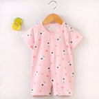 Newborn Baby Clothing Boy Girl Baby Clothes Items Cotton Bodysuit Summer Short Sleeve Romper Infant Toddler Sleepwear