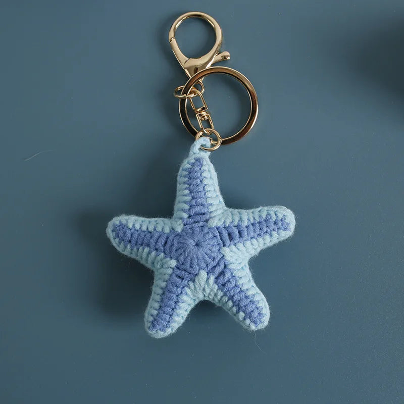 Funny Shrimp Crochet Keychain Cute Ocean Bag Charm