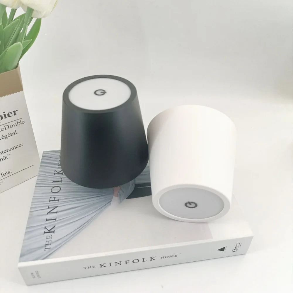 Wireless Table Lamp LED Wine Bottle Base Rechargeable Vases Light Touch Switch Bar Dining Lamp