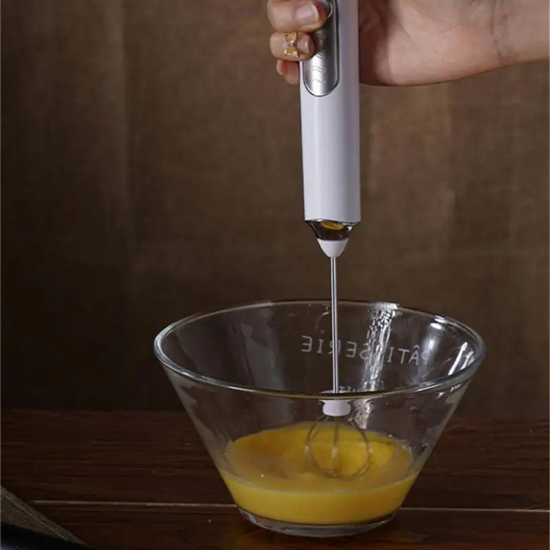 Wireless Electric Milk Frother USB Rechargeable Handheld Coffee Whisk Mixer