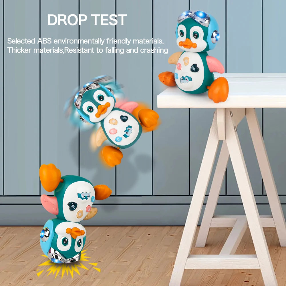 Musical Penguin Baby Crawling Toy Interactive Light Up Learning Toy