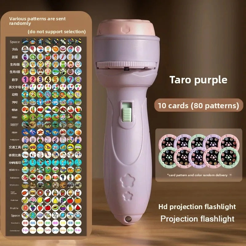 Christmas Cartoon Projection Flashlight  Creative Children Flashlight Toy Projector Baby Toys Bedtime Story Book Christmas Gifts