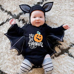 Baby's First Halloween Costume Black Bat Romper Jumpsuit Infant Boys Girls Purim Party Carnival Fancy Dress Cosplay Long Short