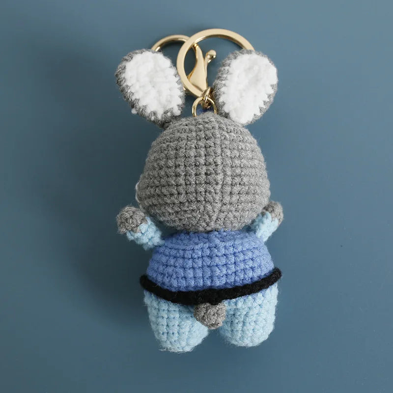 Cute Mushroom Rabbit Crochet Keychain Bunny Bag Charm