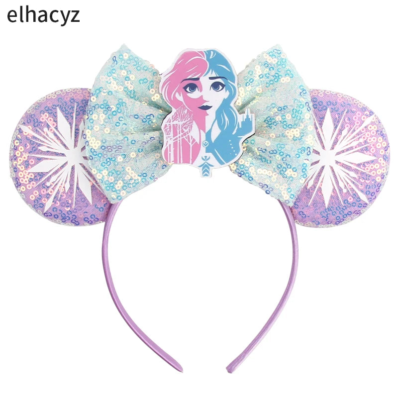 Mickey Cartoon Olaf Headbands for Kids Cute Snowman Ears Hair Accessories Women Elsa Frozen Hairband Girls Cosplay Headwear Gift