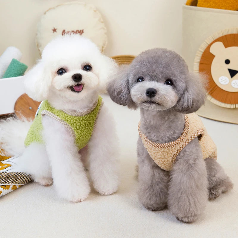 Fleece Warm Dog Vest Jacket Winter Green Costumes Dog Clothes For Small Dogs Chihuahua Bulldog Sleeveless Coat Puppy Outfits XXL