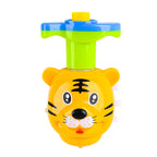 Flashing Spinning Twirl Top Children Light up Toy, Fruit Animal Shapes Heart Crown, LED, Music Gyroscope Launcher Birthday Gift