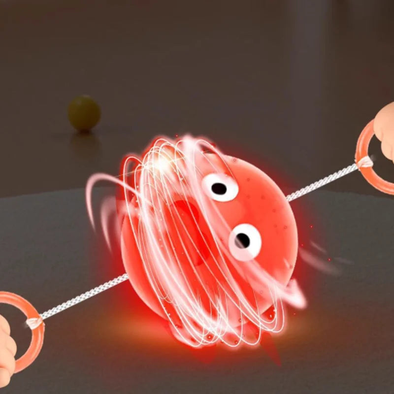 Rotating Flash Flying Ball Toy Rotating Cable Toy LED Light Luminous Leisure Stress Relief Toy Gift  Reward 51mm