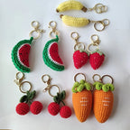 Cute Fruit Crochet Keychain Strawberry Cherry Bag Charm