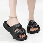 Halloween Personalized Skull Design Women Slippers Summer Outdoor Fun Slide Thick Sole Platform Beach Non-Slip Women Sandal