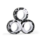3pcs Finger Magnetic Rings Colorful Fidget Toy Set Adult Magnets Spinner Rings for Relieve Stress Anxiety Relief Therapy